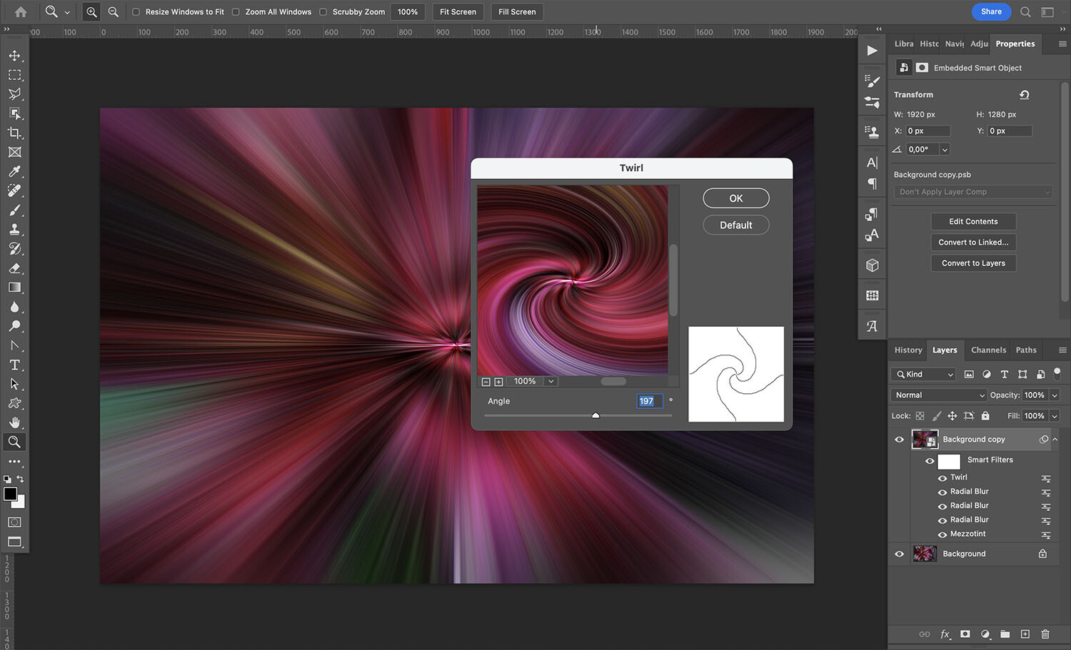 How to create a twirl effect in Photoshop